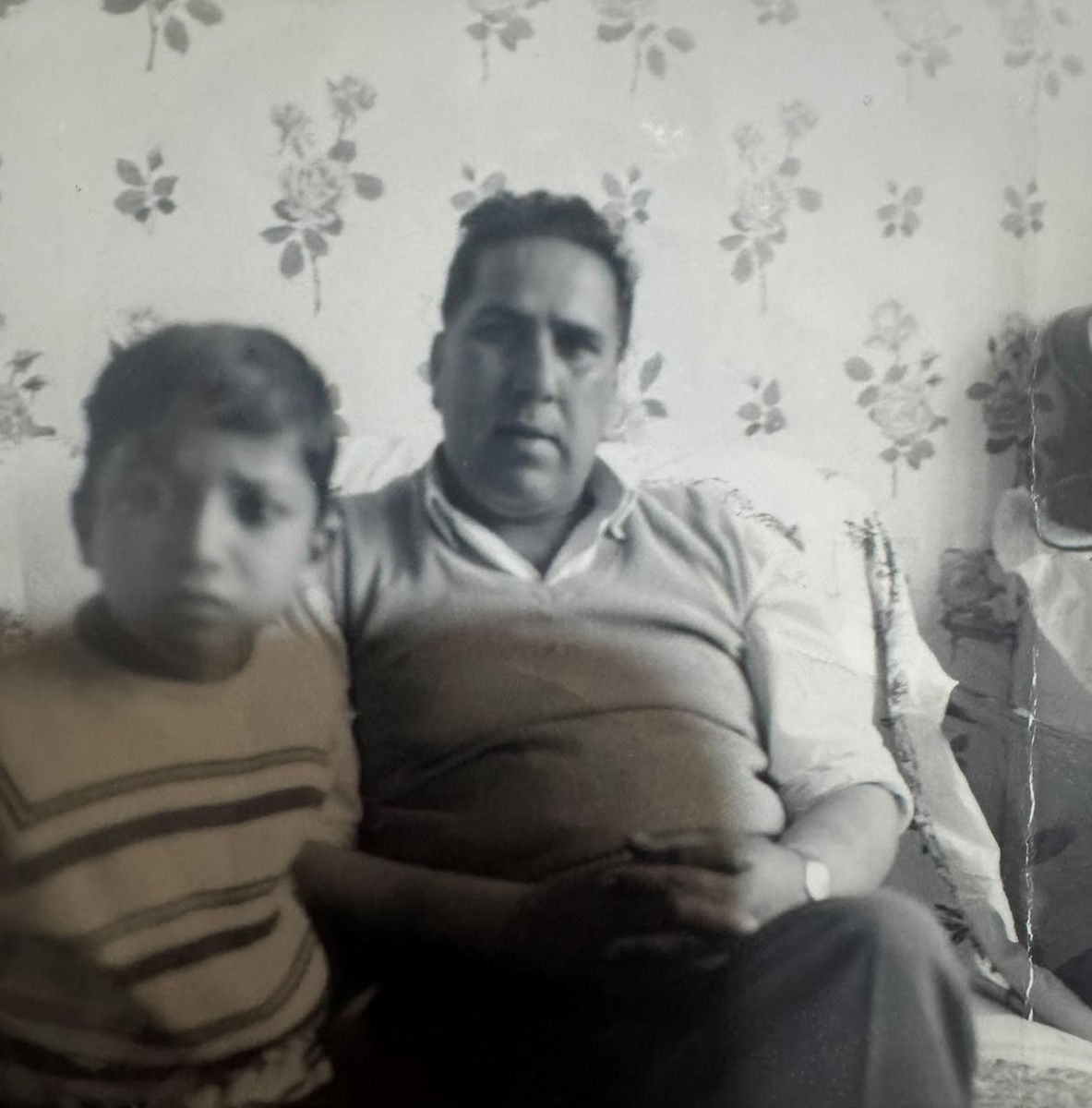 Lachman Sandhu with a young Santokh